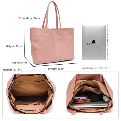 Soft Leather Luxury Casual Tote Bag