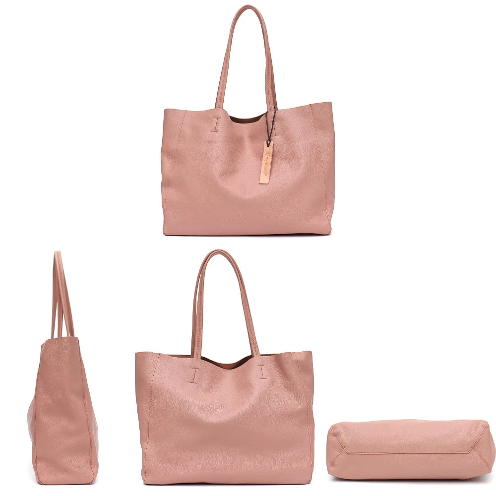 Soft Leather Luxury Casual Tote Bag