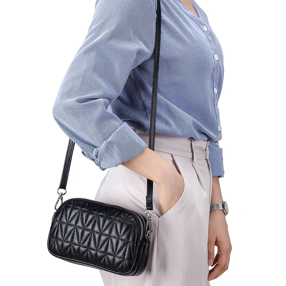 Shoulder Bag with Geometric Pattern