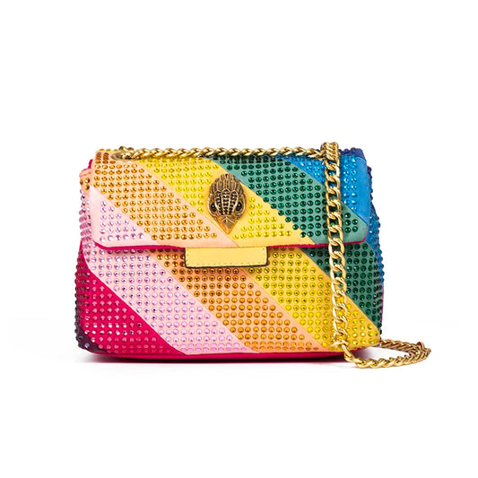 Women's Bag with Quilted Rainbow Patchwork